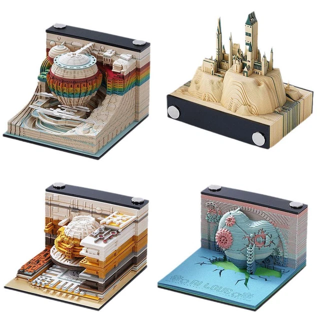 Calendrier 3D 2026 Sculpture Papier Thème Terre - Bloc-notes Détachable - Décoration Bureau Créative Pour Ados Et Adultes