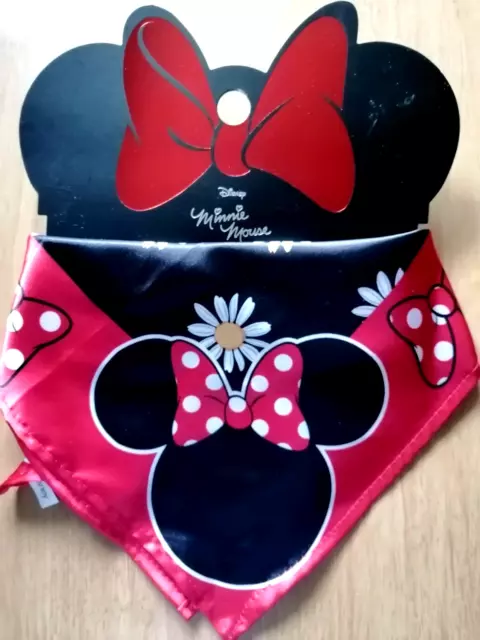 Disney SCARF Mickey Mouse Minnie Mouse Women Girls Satin Headscarf Bandanna New 2