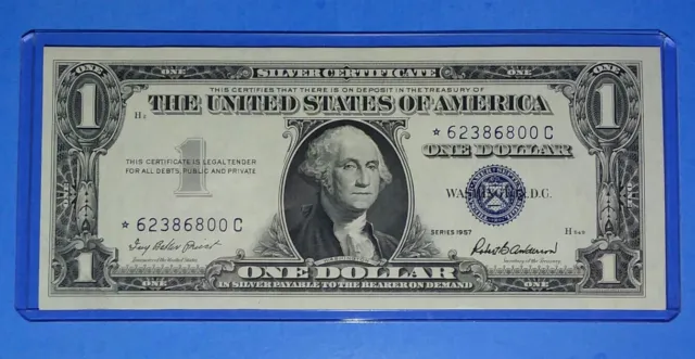 *1957 $1 Star Replacement Note ! Silver Certificate ! Ch. Unc.crisp ! Nice !