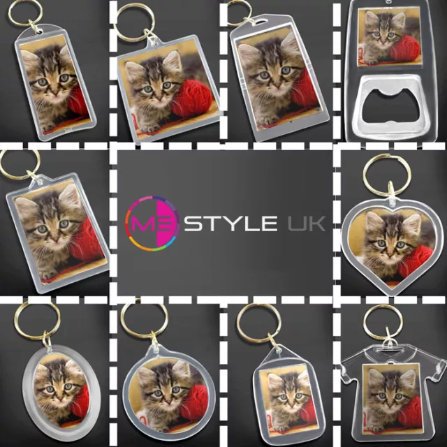 Blank Clear Acrylic Keyrings - Make Your Own Photo Keyrings - Insert Any Photo