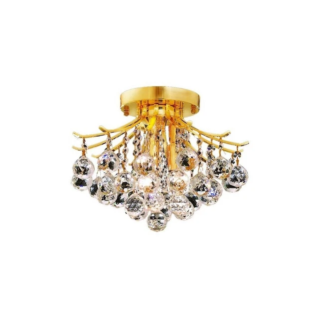 Elegant Lighting V8000F12G/RC Toureg - Three Light Flush Mount-Gold Finish-Royal