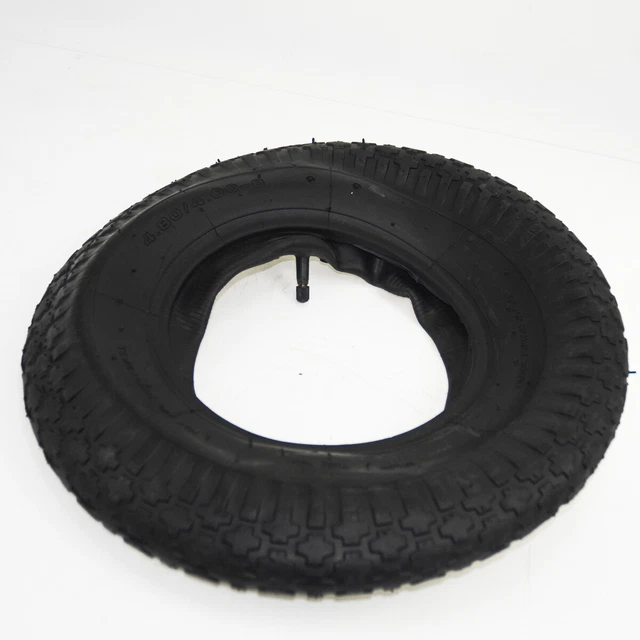 Pneu Brouette 4.10/3.50-4 Avec Chambre à Air – 260 Mm, Charge Max 136 Kg, Pneumatique Robuste
