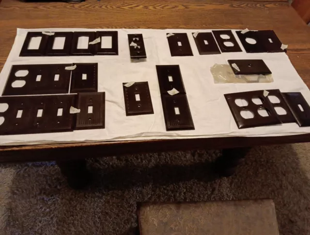 Lot 20Vintage Sierra/ Mixed Brown Ribbed Switch Outlet Wall Plate Covers