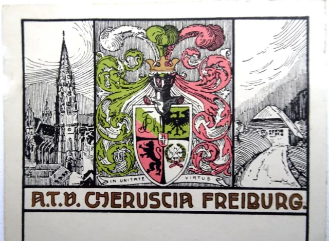 AK ATV Akademische Turnverbindung CHERUSCIA Freiburg AK gelaufen 1922 Postkarte
