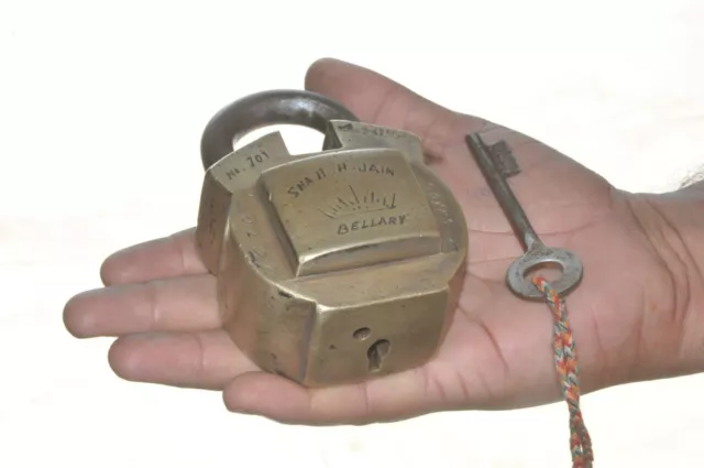 Old Brass Handcrafted Solid Heavy Unique Padlock