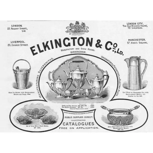 ELKINGTON & CO Electro Plate Goods Victorian Advertisement 1893