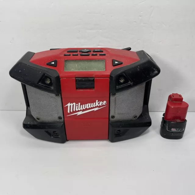 Milwaukee 2590-20 M12 12V Cordless Jobsite Radio AM/FM AUX + Battery | TESTED