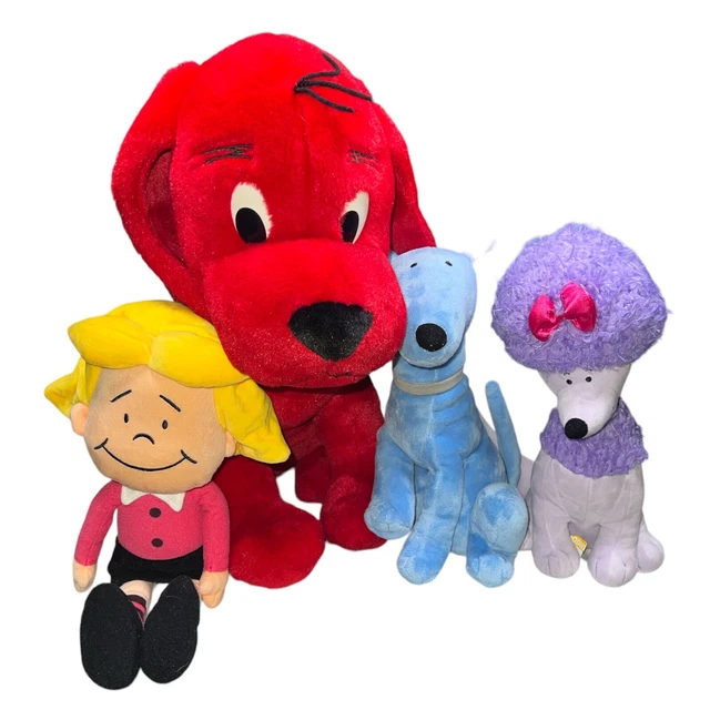 CLIFFORD THE BIG Red Dog Plush Lot 4 Jumbo Clifford Cleo Emily