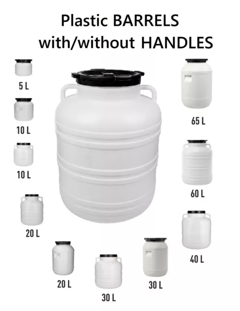 Durable Plastic Barrel with Screw Cap for Fermentation / Food storage HDPE HighQ