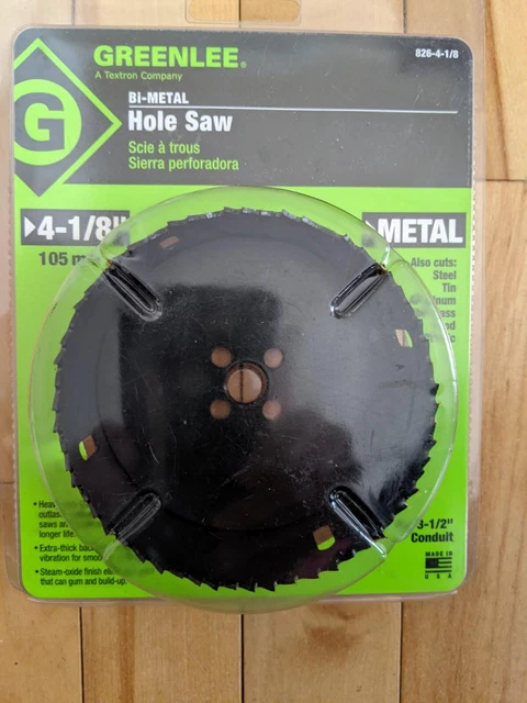 New Greenlee 4-1/8" Bi-Metal Hole Saw For 3-1/2" Conduit (826-4-1/8)