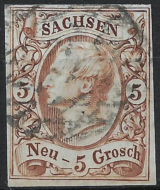 Sachsen 1856 . MiNr. 12e . 5Ngr. BPP Befund