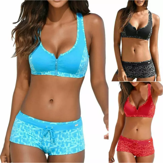 Women Padded Bikini Set Push Up Boy Shorts Swimsuit Swimwear Bathing Suit