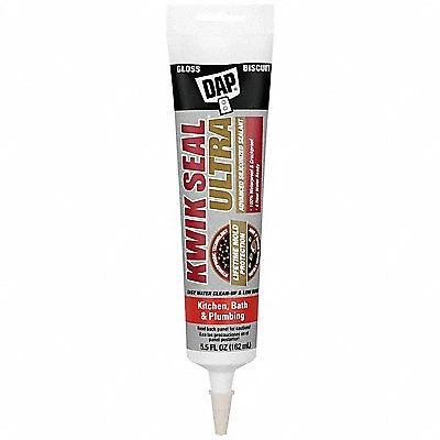 Dap Acrylic Latex Sealant: Kwik Seal Ultra, Gloss Biscuit, 6 oz Container Size,