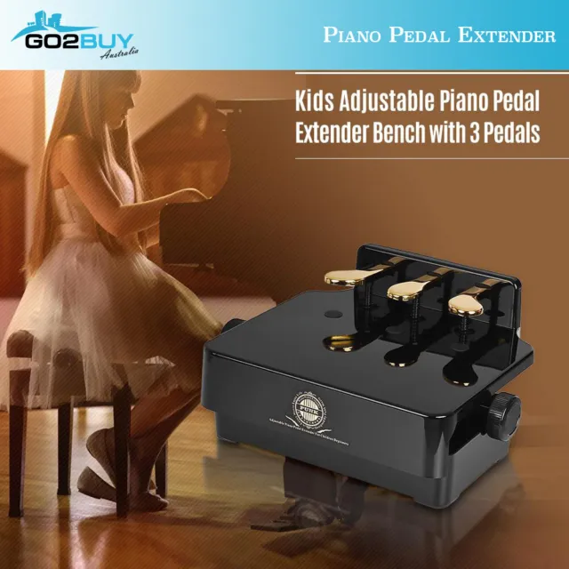 Go2buy Piano Pedal Extender Bench for Kids Adjustable Height w/ 3 Foot Pedals