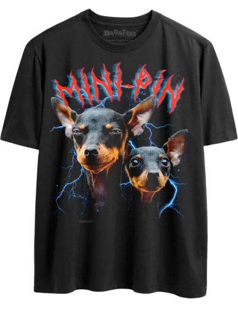 Miniature Pinscher Retro 80s Glam Heavy Metal Tshirt for Men & Women Dog Owner