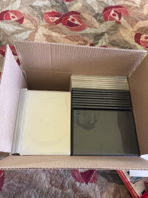 Lot of 57 Empty, 7mm DVD Cases, Good Condition. Replacement Cases