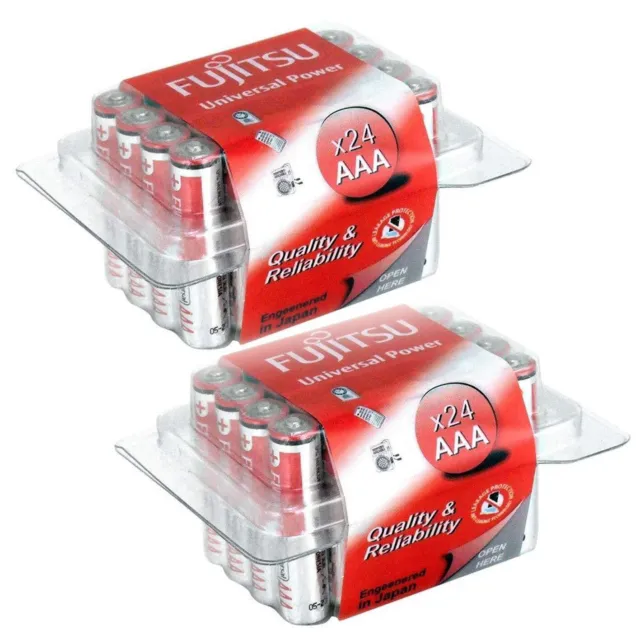 48x Fujitsu AAA Batteries Universal High Power Alkaline AAA Battery - Value Pack