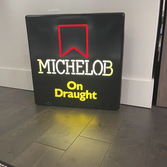 MICHELOEB ON DRAUGHT Neon Look Beer Bar Pub Lighted Sign #305-040 Works Great!