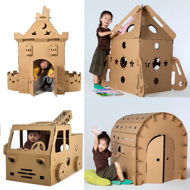 DIY BUILD AND Decorate a Cardboard Den Kit - Kids Activity House Play ...