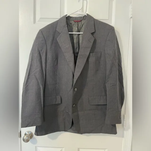 Hart Schaffner & Marx Men’s 42R Gray Dress Suit Coat Wool Two Button