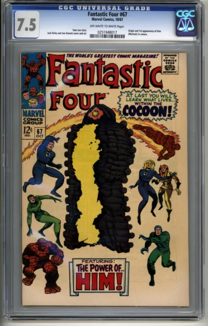 Fantastic Four #67~Marvel 1967~CGC 7.5 Origin & 1st App of HIM Adam Warlock~GOTG