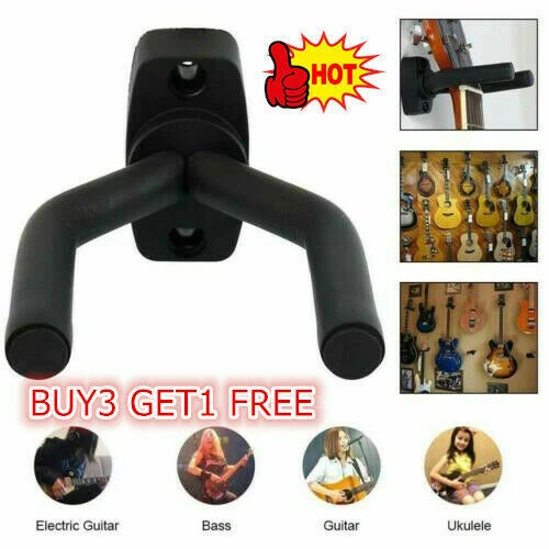 Guitar Hanger Wall Mount Stand Hook Bass Ukulele Bracket Rack NICE Wall NEW