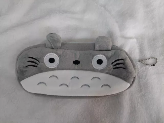 My Neighbor Totoro Face Pencil Pen Case GREY Makeup Bag Change Coin Purse School