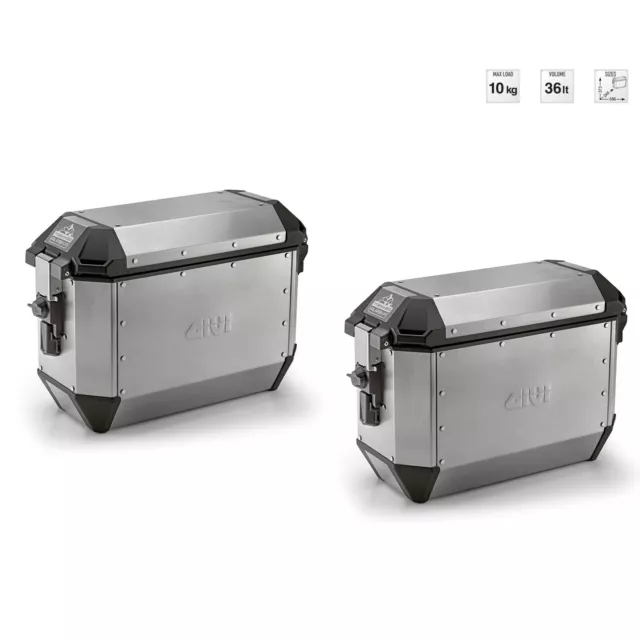 Coppia valigie laterali 36l alluminio GIVI Monokey Trekker alaska (ala36apack2)