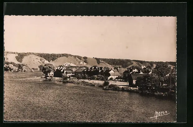 CPA Poses, vue générale sur le pays pris du Barrage