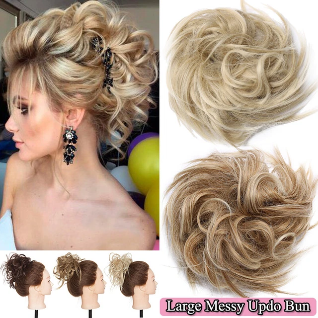 AU Thick Messy Bun Hair Piece Scrunchie Updo Real as human Wrap Hair Extensions