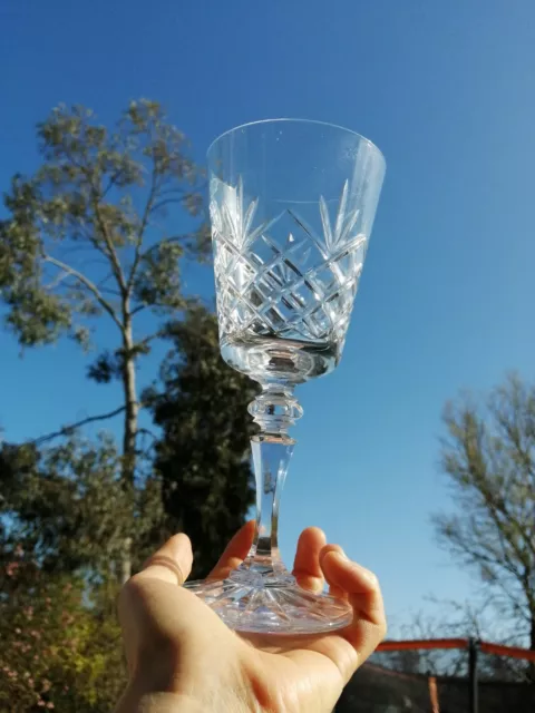 Two Large Galway Crystal Old Clare Claret Wine/Water Glasses - 20.25cm/8" High