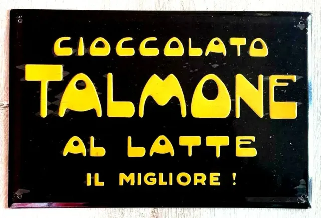 Targa pubblicitaria Vintage in metallo da collezione Cioccolato Talamone