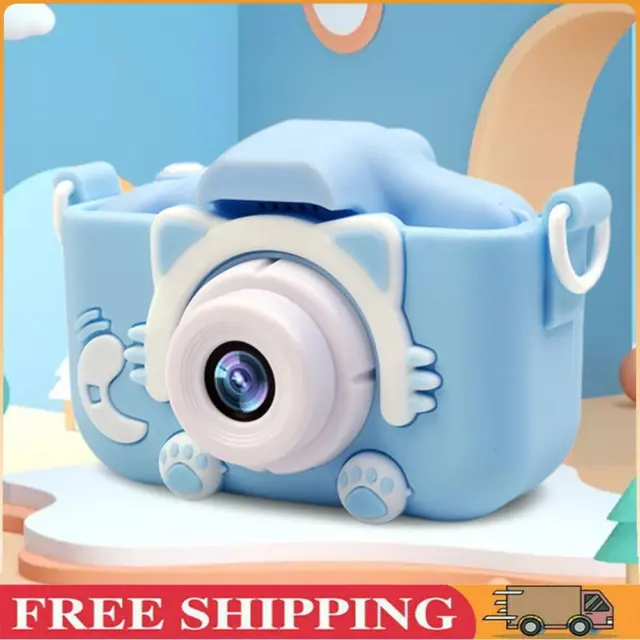 Cute Camcorder 1080P Digital Video Camera Portable Gifts for Kids (Blue) ~