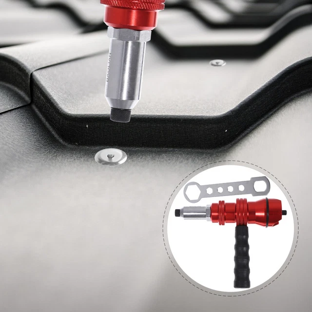 Fockety Kit Adattatore Per Pistola Rivettatrice Portatile - Convertitore Per Trapano Con Impugnatura E Dadi In Custodia