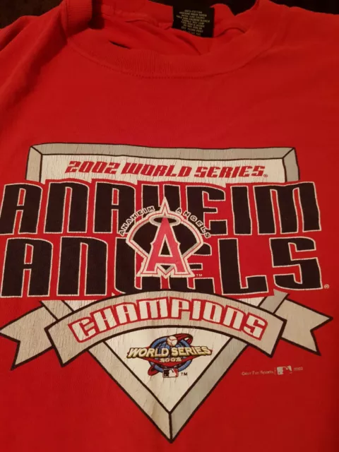 Anaheim Angels MLB 2002 World Series Champions T-shirt Large Size Baseball 2