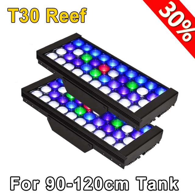 PopBloom 2PCS LED Aquarium Light Full Spectrum 80-120cm Reef Coral SPS LPS Tank
