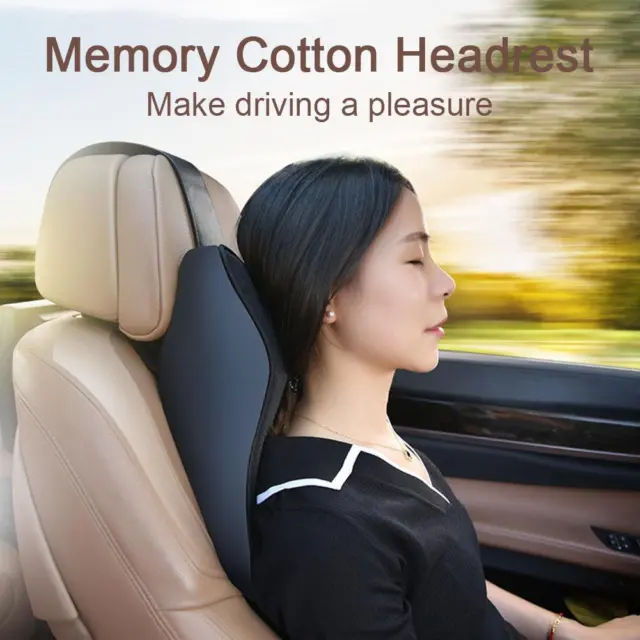 Car Seat Headrest Pad Memory Foam Pillow Head Neck Cushion US Rest Support A0S3
