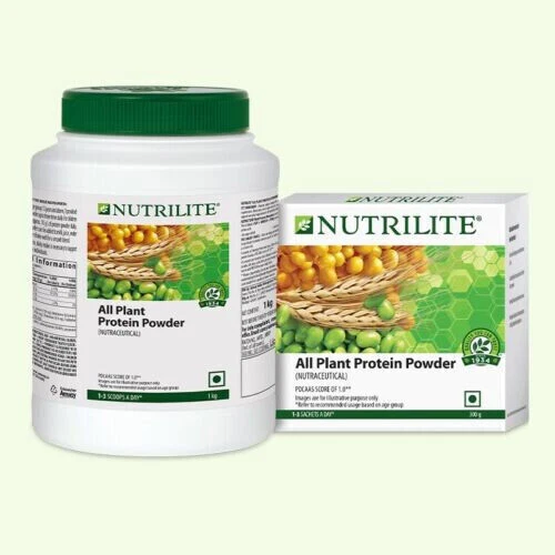 Combo de proteína vegetal Amway Nutrilite 1 kg con paquete de 30 sobres
