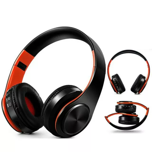 casque sans fil Portable Bluetooth stéréo pliable Audio Mp3 réglable micro TF SD