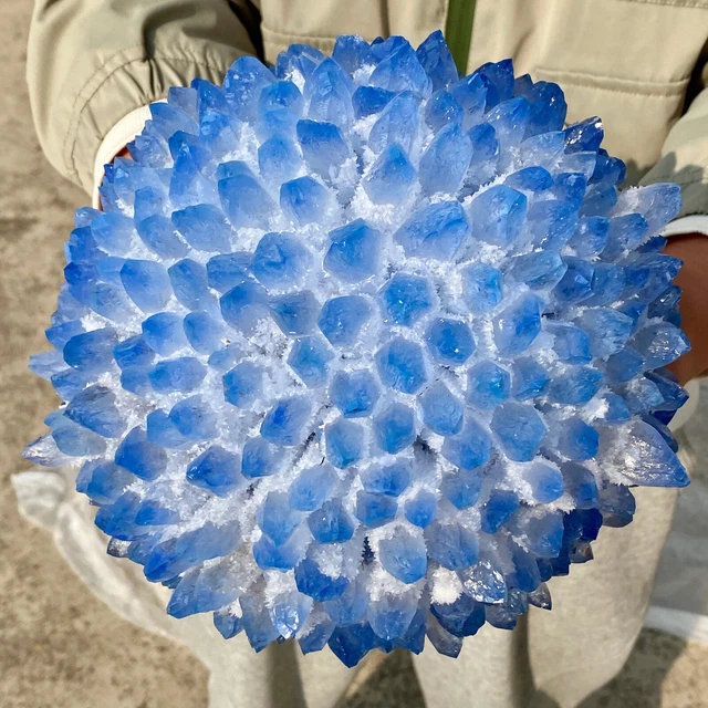 11.9LB New Find BLUE Phantom Quartz Crystal Cluster Mineral Specimen Healing 2