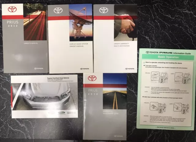 2012 Toyota Prius Owners Manual Set Oem