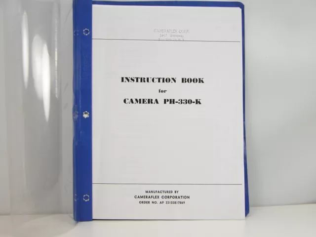 Vintage CAMERAFLEX 35mm Movie Camera INSTRUCTION BOOKLET