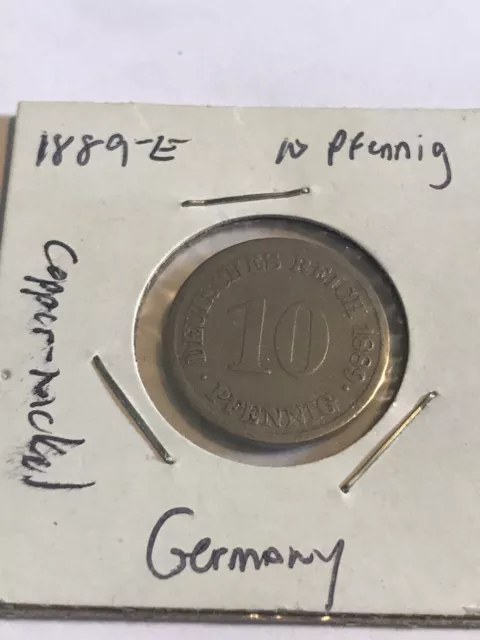 1889-E  Germany 10 Pfennig - KM# 4