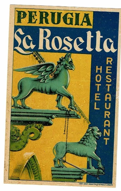 HOTEL LA ROSETTA luggage DECO label (PERUGIA)