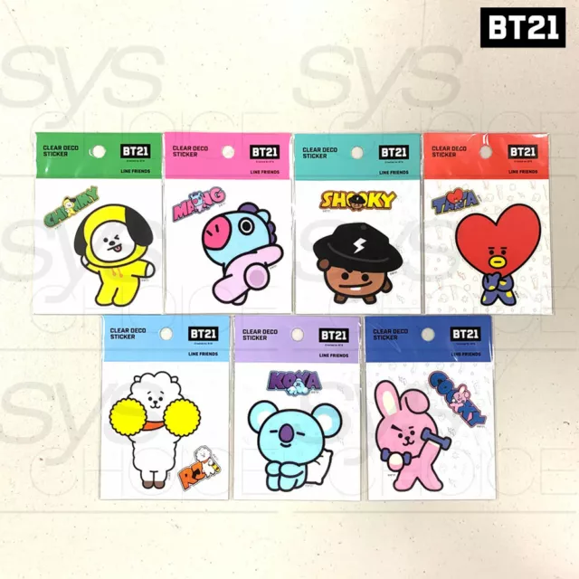 BTS BT21 Official Authentic Goods Clear Deco Sticker Ver2 7SET by Kumhong Fancy