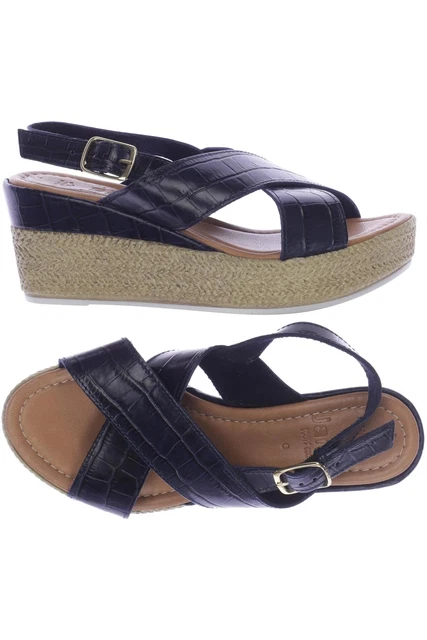 Jana Sandale Damen Sommerschuhe Sandalette Gr. EU 38 Leder marineblau #yf25v5a
