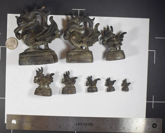 China 1800 ~1900 Siamese Thai Burmese opium weight set 8 pieces BU0383 combine s