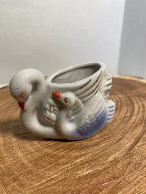 Vintage White Swan Toothpick Holder/Japan