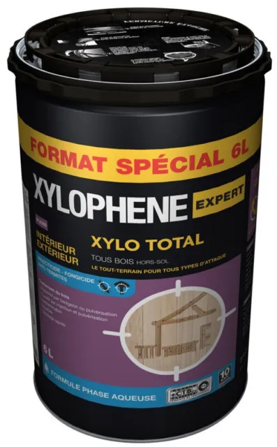 Traitement bois insecticide anti termites poutres et charpentes 6L XYLOPHENE