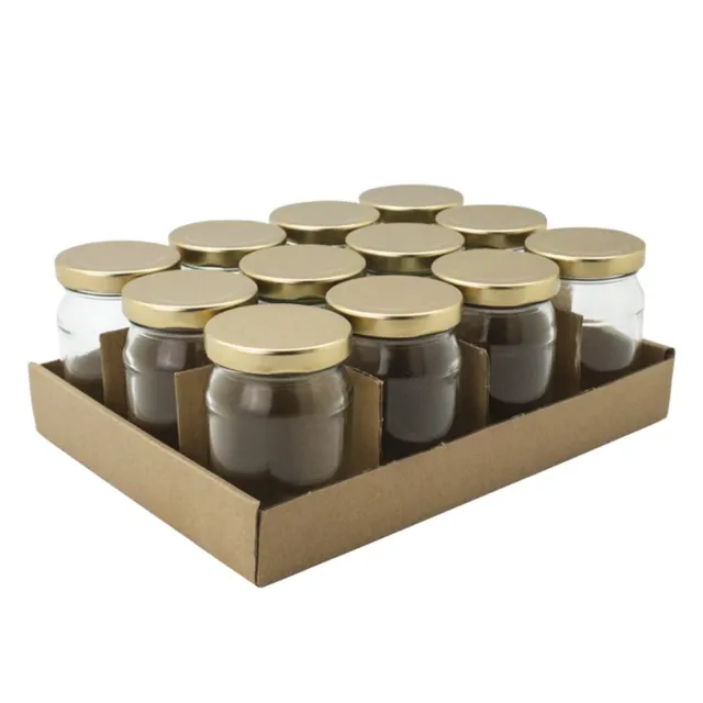 BULK 12x 150ml Glass Jars Screw Lid Preserving Wedding Favours Small Spice  Honey